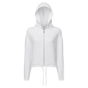 TriDri Womens/Ladies Recycled Cropped Oversized Full Zip Hoodie / White